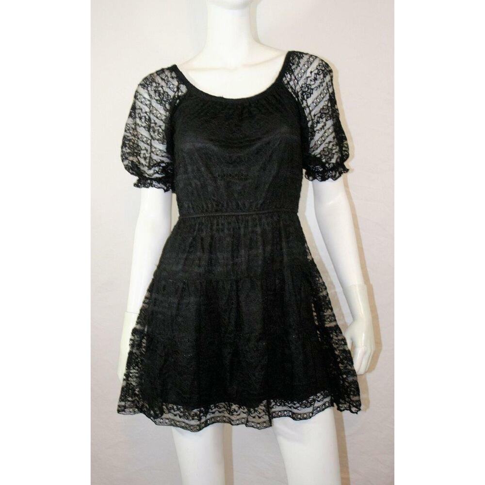Boho black Lace fit flare Shift Dress My Michelle